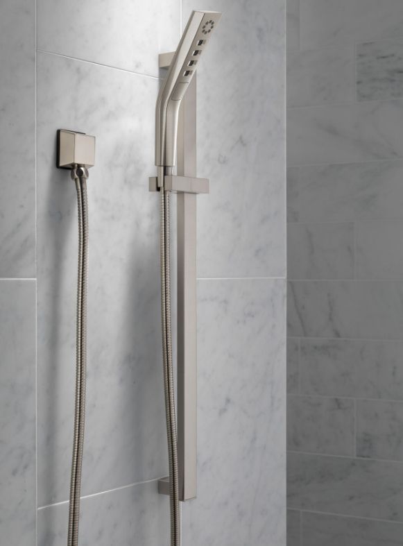 Delta Universal Showering Stainless H2Okinetic® Slide Bar Hand Shower-1