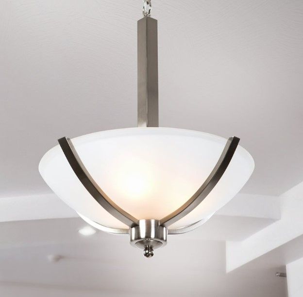 YHD Alta Peak Acid Washed/Satin Steel 3-Light Bowl Chandelier-1