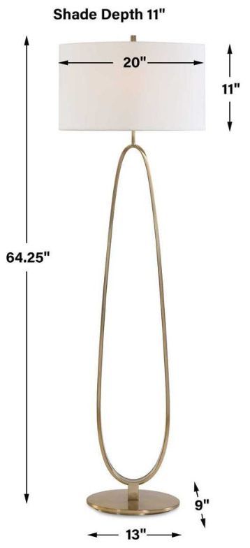 Uttermost® Tordin Antique Brass Geometric Floor Lamp-4