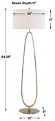 Uttermost® Tordin Antique Brass Geometric Floor Lamp-4