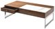 Armen Living Faye Walnut Lift-Top Coffee Table with Stainless Steel Base-4