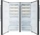 FORNO® Maderno Series Alta Qualita 60" 27.2 Cu. Ft. Black and Antique Brass Built In Side-by-Side Convertible Refrigerator/Freezer-4