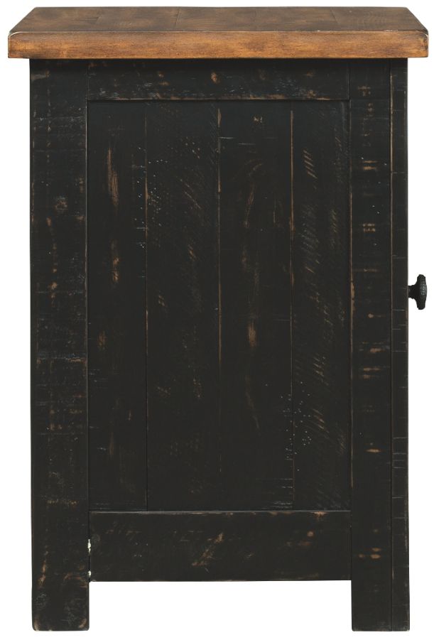 Signature Design by Ashley® Valebeck Light Brown Chairside End Table with Rustic Black Base-3
