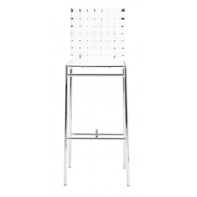 Zuo® Modern Criss Cross White Bar Chair-2