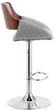 Armen Living Colby Gray/Chrome Adjustable Bar Stool-1
