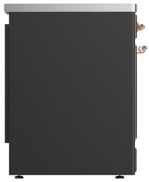 Ilve® Majestic III 30" Graphite Matte Pro Style Induction Range with Solid Door and Copper Trim-3