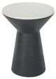 A & B Home Black Wood and Marble Pedestal Side Table-1