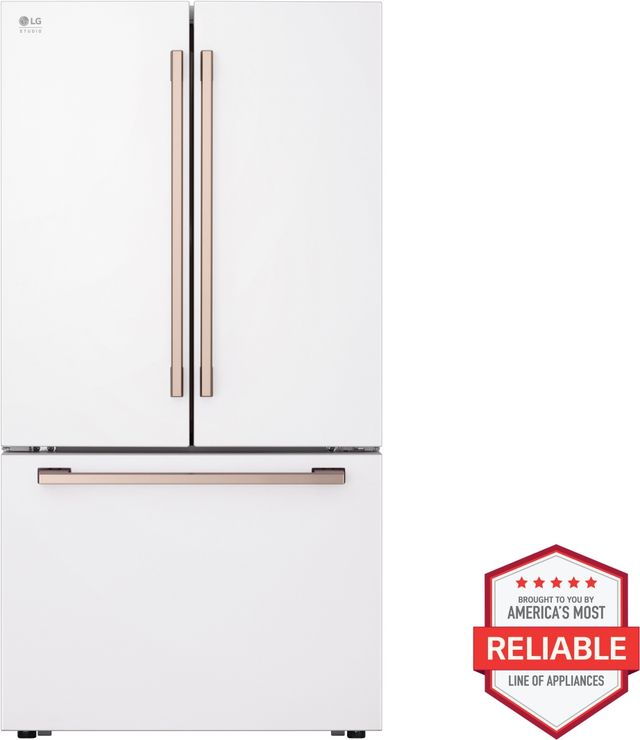 LG Studio 36 In. 26.5 Cu. Ft. Essence White Counter Depth French Door Refrigerator-1