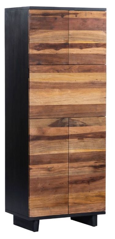 Home Trends & Design Santa Fe Gray Septarian/Natural Bar Cabinet-0