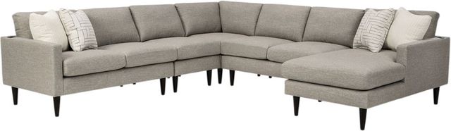 Best® Home Furnishings Customizable Trafton 5-Piece Right-Arm Facing Sectional and Chaise with Dark Walnut Legs-0
