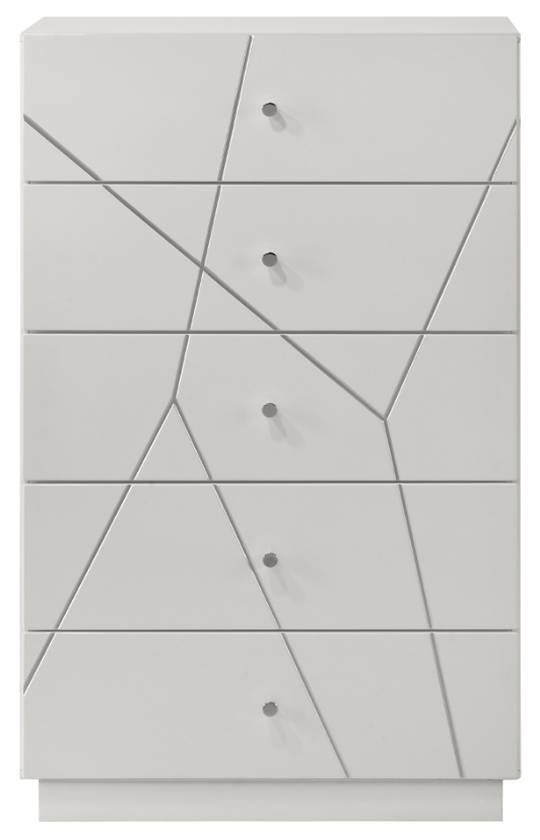 ACME Furniture Esther White/Silver High Gloss Chest-3