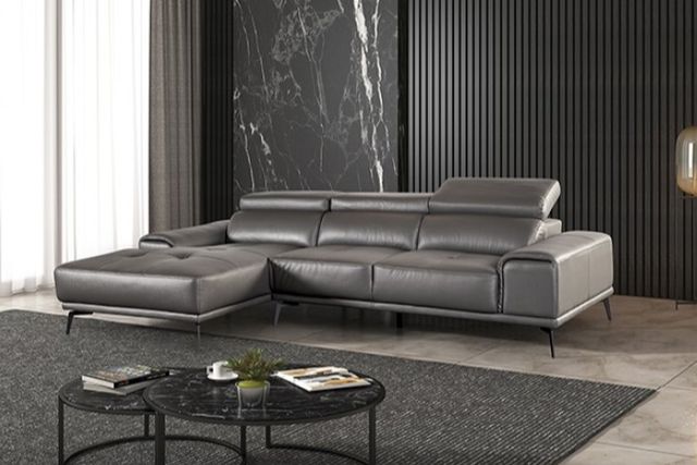 Furniture of America® Vadso Dark Gray Sectional with Left Chaise-0