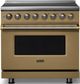 Viking® 5 Series 36" Golden Hour Pro Style Induction Range with Brushed Brass Trim-0
