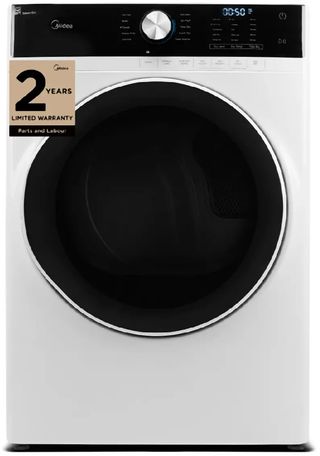 Midea 8.0 Cu. Ft. White Dryer With Steam Care