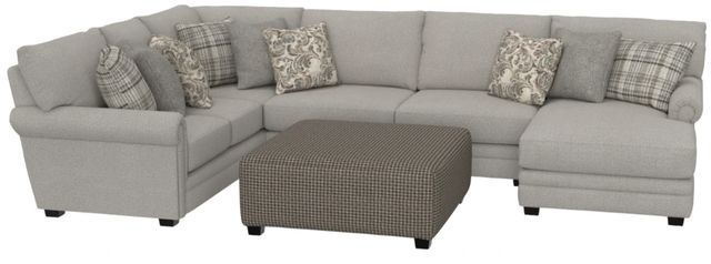 Jackson Furniture Livingston 4-Piece Linen U-Shape Sectional with Ottoman-0