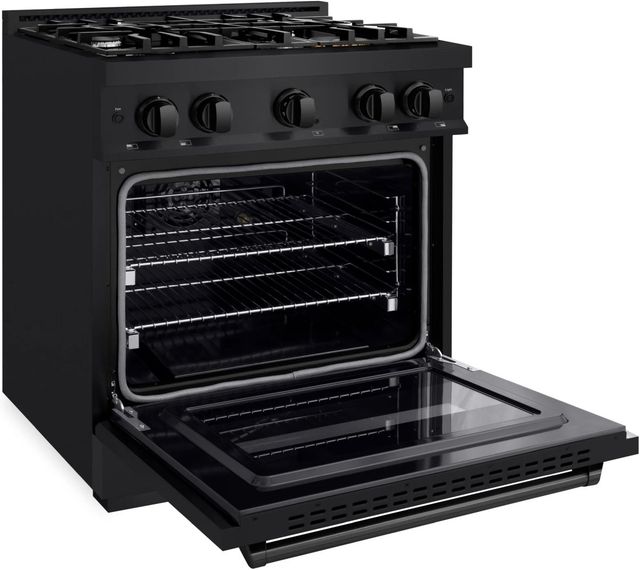 ZLINE Classic 30" Black Stainless Steel Pro Style Dual Fuel Range-2