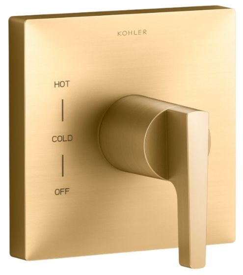 KOHLER® Honesty® Rite-Temp® Vibrant Brushed Moderne Brass Valve Trim-0