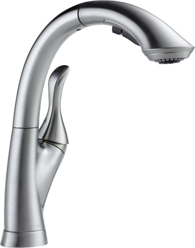 Delta Linden™ Arctic Stainless Single Handle Pull-Out Kitchen Faucet-0
