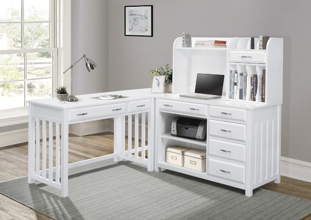 Homelegance® Blanche White Desk with Hutch-1