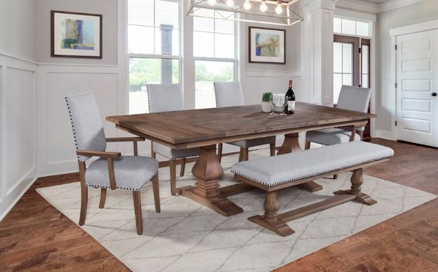 Urban Collections by Yutzy Woodworking Naples Retreat White Oak 42”x42” Double Pedestal Dining Table-1