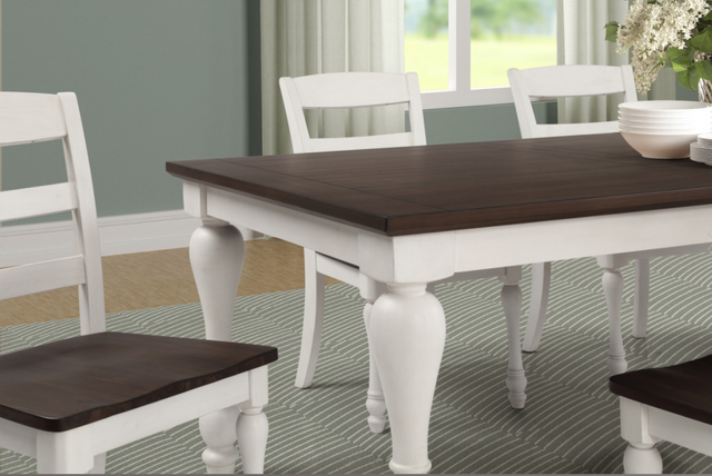Coaster® Madelyn 5-Piece Coastal White/Dark Cocoa Dining Set-0
