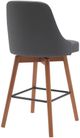 Armen Living Sicily Gray/Walnut Swivel Bar Stool-2