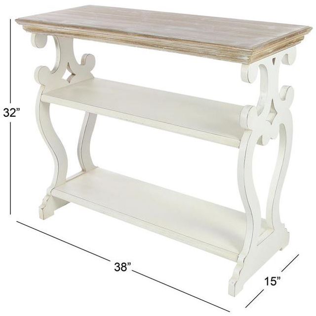 Deco Marche Brown Console Table with White Base-2