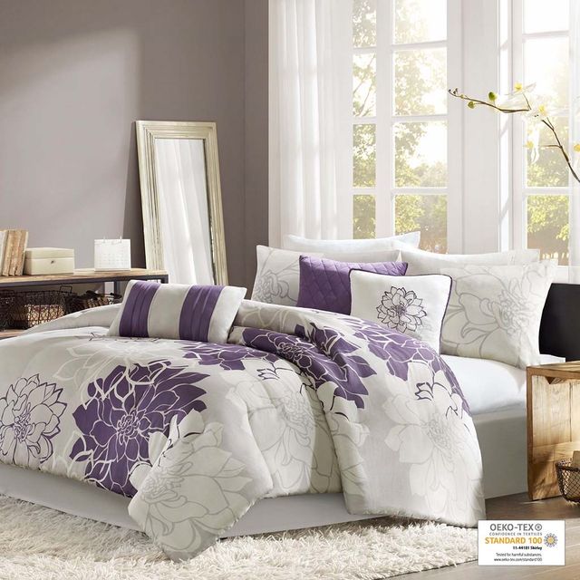 Olliix by Madison Park Purple Twin/Twin XL Lola Comforter Set-0