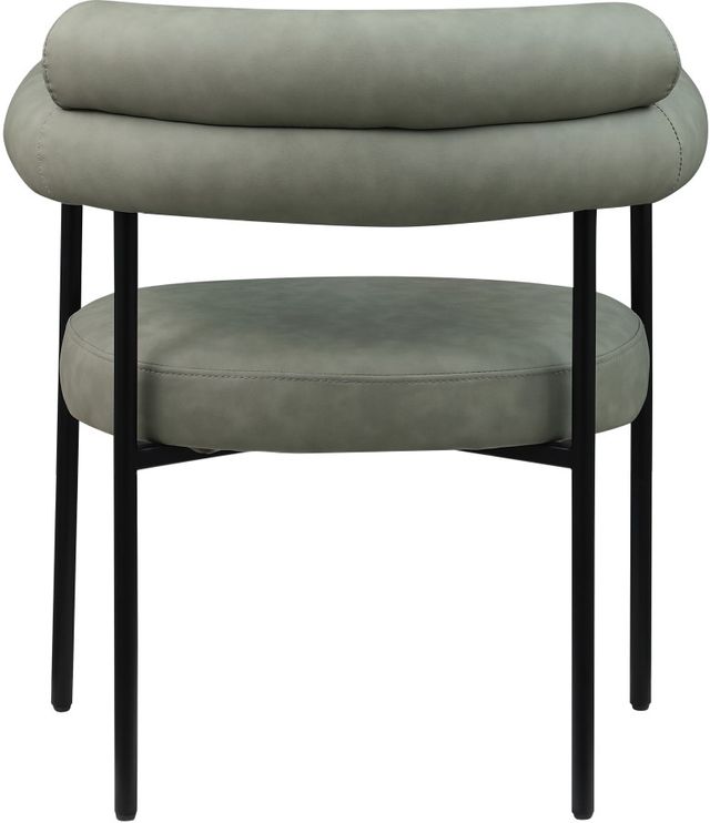 Meridian Furniture Blake Green/Matte Black Upholstered Dining Arm Chair-2