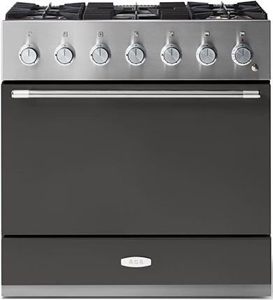 AGA™ Mercury 36" Stainless Steel Pro Style Dual Fuel Range with Slate Door-0