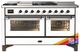 Ilve® Majestic III 60" Custom Pro Style Dual Fuel Natural Gas Range with French Top and Burnished Trim-0