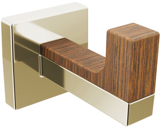 Brizo Frank Lloyd Wright® Bath Collection Brilliance® Polished Nickel/Wood Robe Hook-0