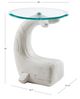Powell® Wally the Whale Glass Top Side Table with White Base-2