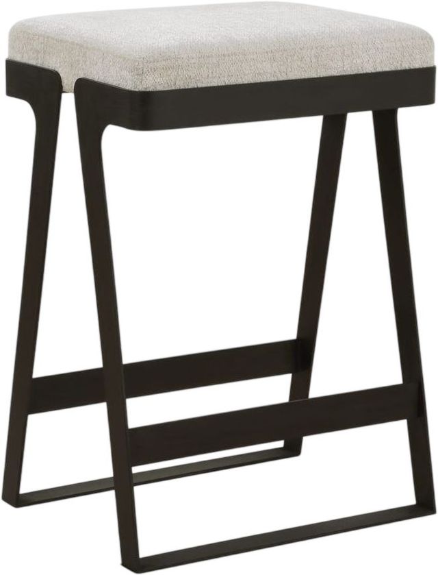 Uttermost® Hover Aged Black/Ivory Counter Stool-0