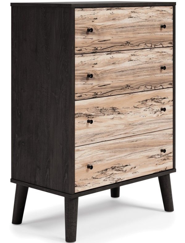 Signature Design by Ashley® Piperton 4-Piece Two-tone Brown/Black Twin Panel Headboard Set-3