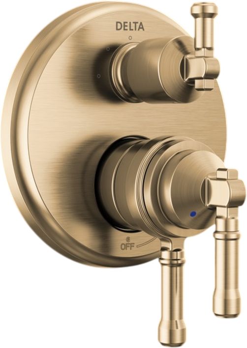 Delta Broderick® 17 Series Lumicoat® Champagne Bronze 3-Setting Integrated Diverter Trim-0
