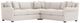 Bernhardt Barnes Bernhardt Living 3-Piece White L-Shape Sectional-1