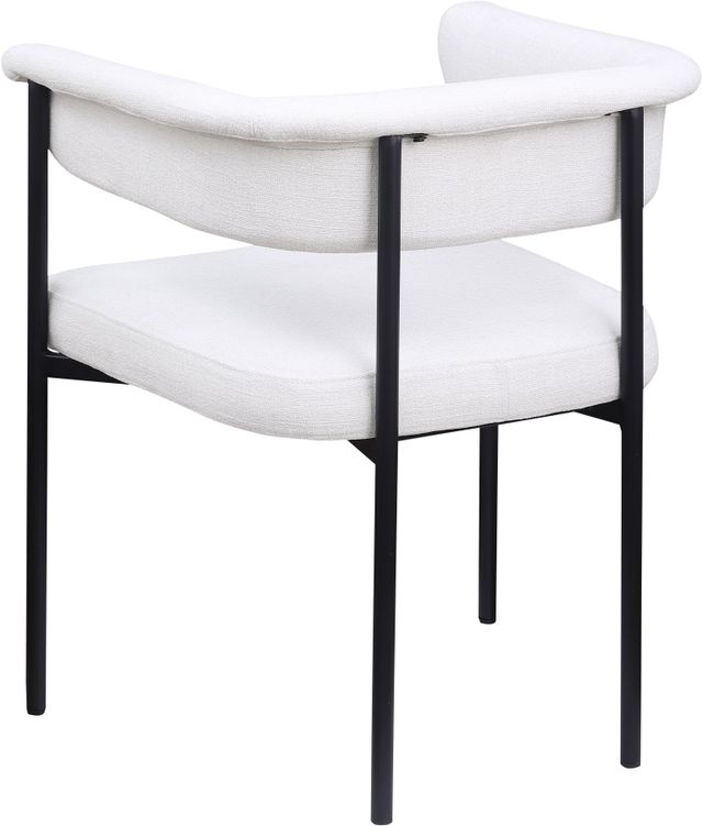 Meridian Furniture Malin Cream Linen Textured Upholstered Dining Arm Chair-3