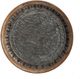 A & B Home Round Brown Side Table with Black Metal Frame -2