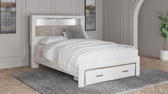 Signature Design by Ashley® Altyra White Queen Upholstered Storage Bookcase Bed-2