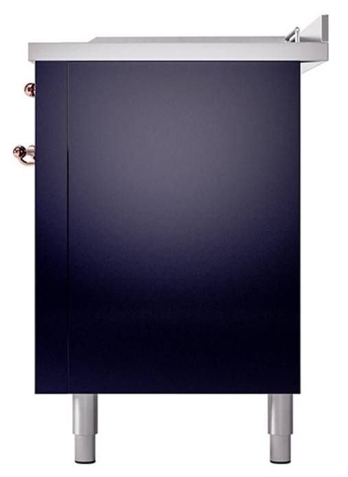 Ilve® Nostalgie II Noblesse 60'' Midnight Blue Pro Style Dual Fuel Range with Copper Trim-3