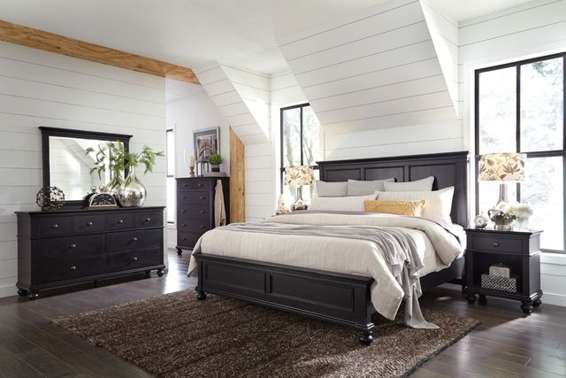 aspenhome® Oxford Black King Panel Bed-1