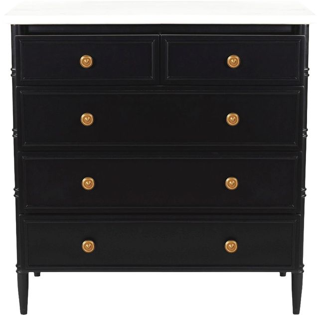 Moe's Home Collection Eleanor Black Chest with White Marble Top-2
