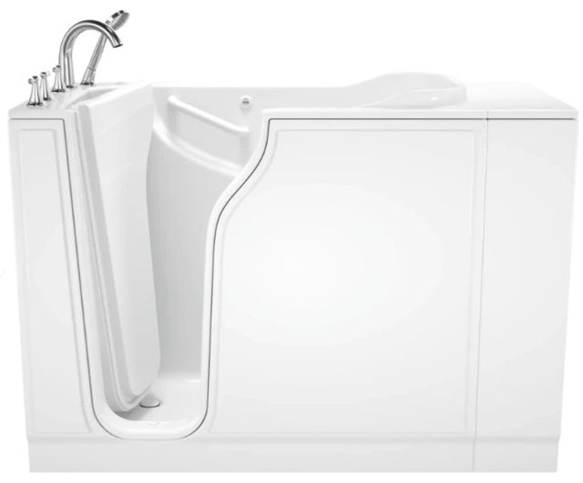 American Standard Gelcoat White 30” x 52” Walk-In Bathtub with Combination Air Spa system and Whirlpool Massage System - Left Hand Door and Drain-0