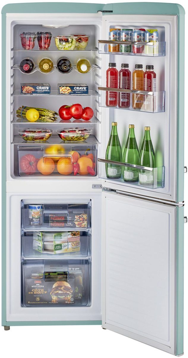 Unique® Appliances Classic Retro 7 Cu. Ft. Ocean Mist Turquoise Counter Depth Bottom Freezer Refrigerator-2