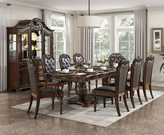 Homelegance® Adelina 2-Piece Brown-Cherry Arm Chair Set-1