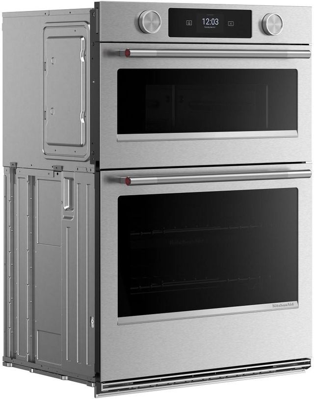 KitchenAid® 30" PrintShield™ Stainless Steel Oven/Micro Combo Electric Wall Oven with Assisted Cook Cycles-2