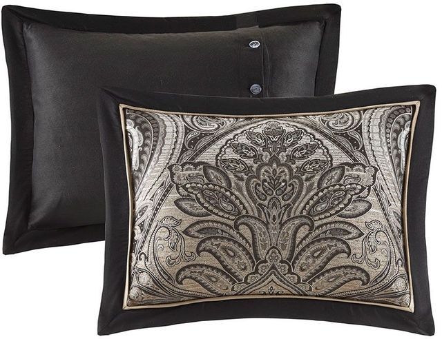 Olliix by Madison Park Signature Grandover Taupe Queen Jacquard Comforter Set-4