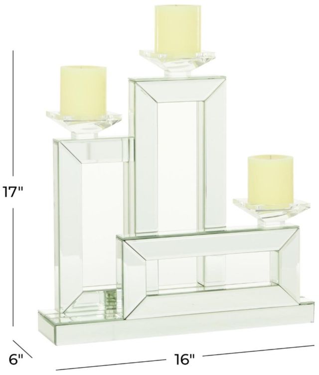 Deco Marche USelect Silver Wood Decorative Candelabra-3