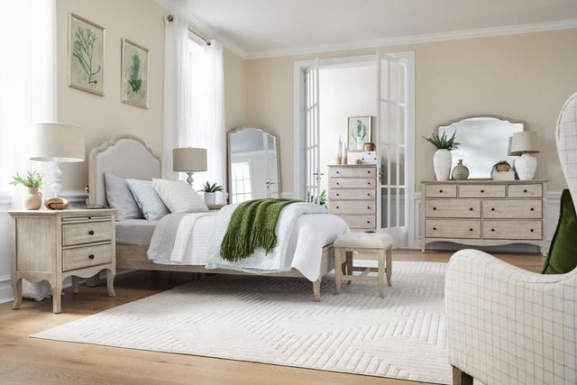 aspenhome® Provence Linen Youth Full Upholstered Panel Bed-1